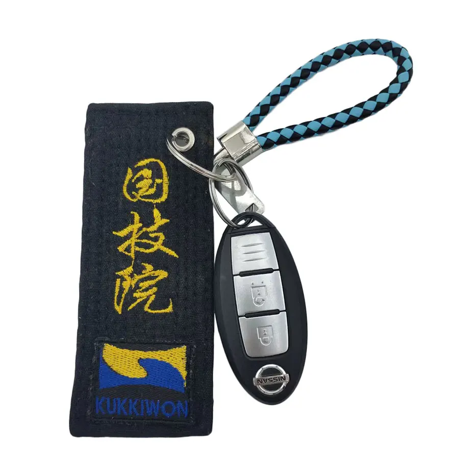 Embroidered Black Belt Keychain Taekwondo Karate Judo Jujitsu Martial Arts Gift Souvenir Coach Children Adult Men and Women