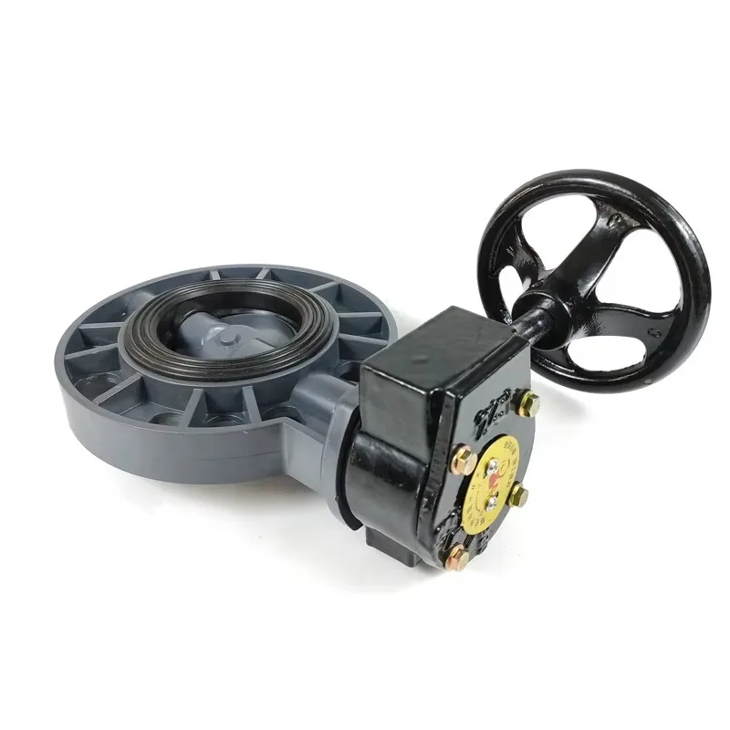 DIN BS API 2 "-8" UPVC صمام فراشة بلاستيكي مرن للعتاد الدودي PVC #3