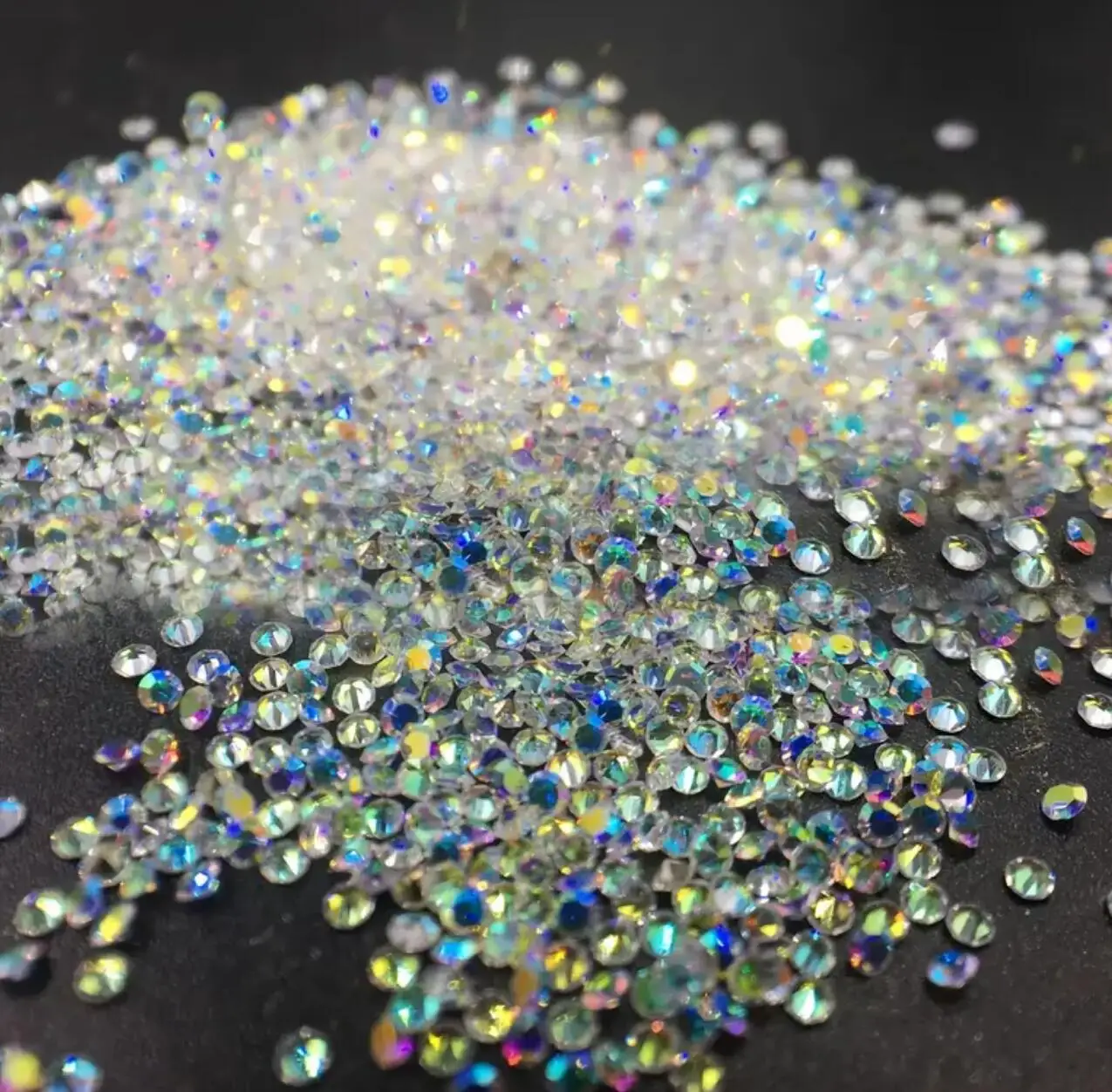 1 saco Aprox.1400 pçs mini prego strass micro 1.2mm prego areia pixie cristais iridescente ab bling pequenas contas de açúcar encantos do prego *