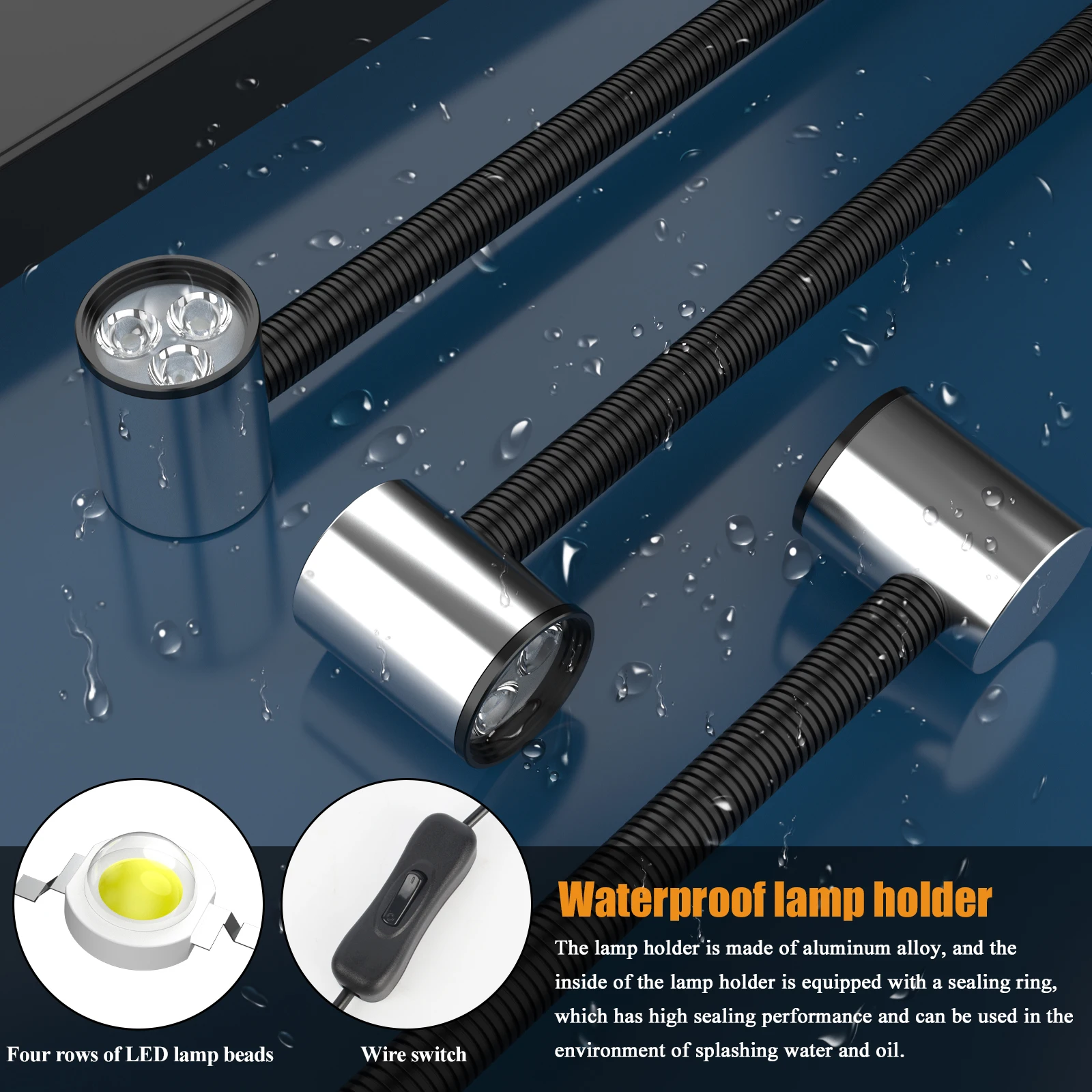 Imagem -03 - Industrial Led Trabalho Luz Cnc Punch Torno Garagem Fresadora Tubo Universal Candeeiro de Mesa 220v