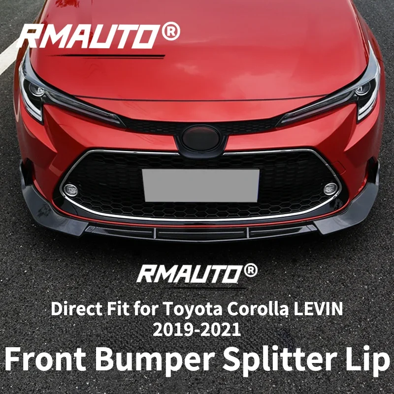 RMAUTO 3Pcs Car Front Bumper Splitter Lip Chin Bumper Diffuser Guard Spoiler For Toyota Corolla LEVIN 2019-2021 Body Styling Kit