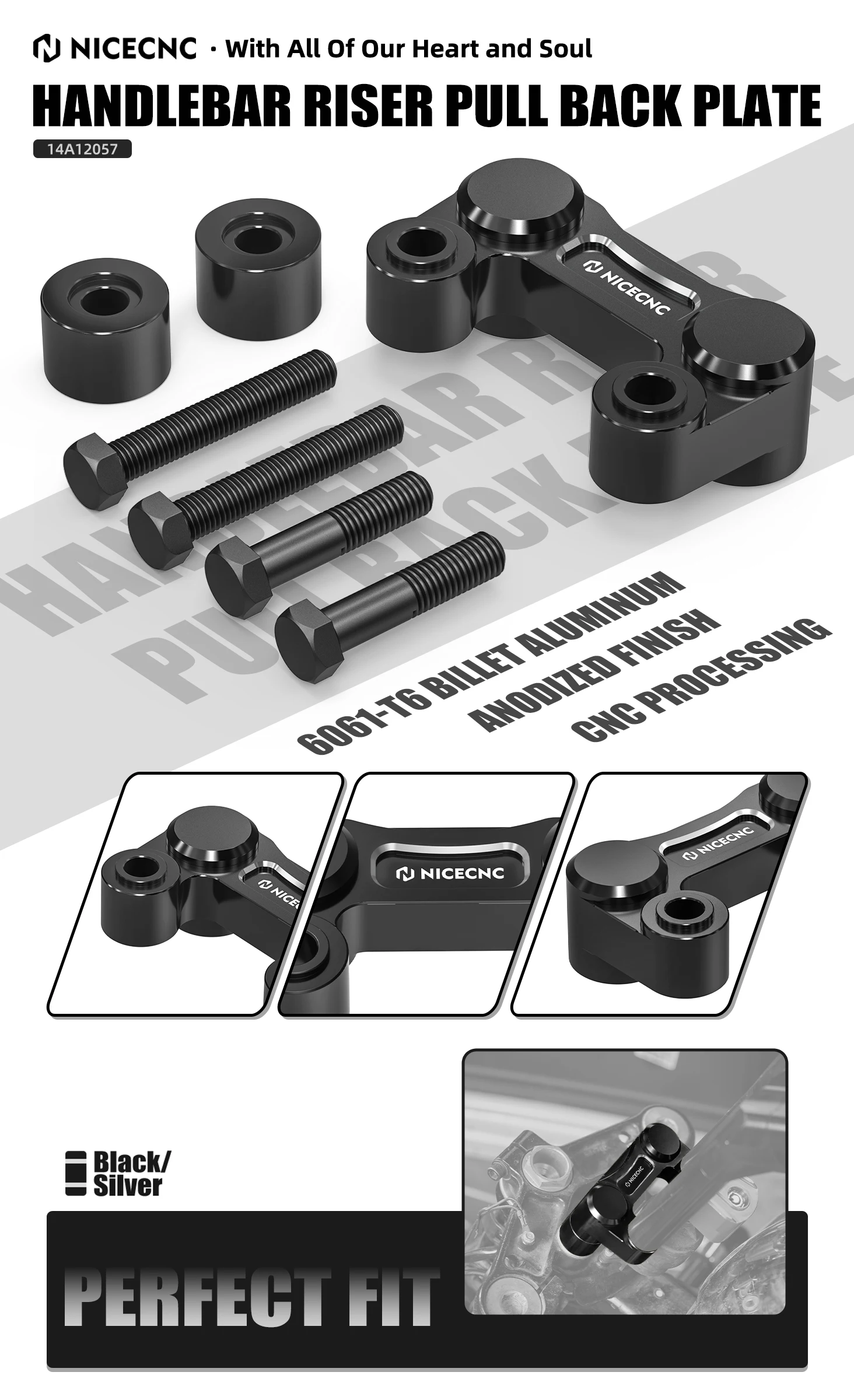 Für Harley Road Glide FLTRX Lenker Riser Pull Back Platte Road King FLHR Low Rider S 114/117 Softail Standard Street Bob FXBB – Detail 13
