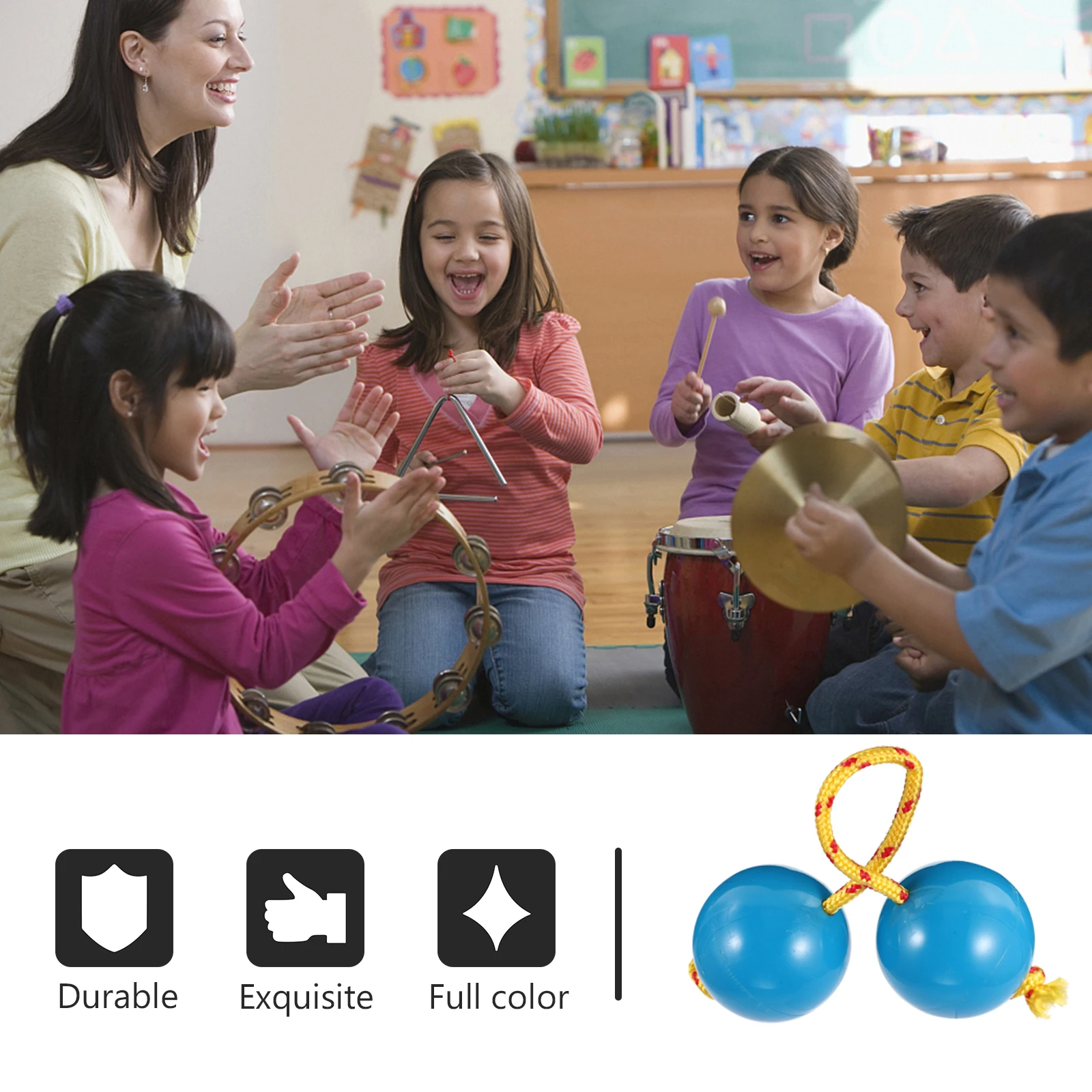 Musicale S Shaker Giocattolo Strumento a percussione Sonagli Bambini Pregevole fattura Suono chiaro Sviluppo di scene scolastiche a casa Sensi musicali