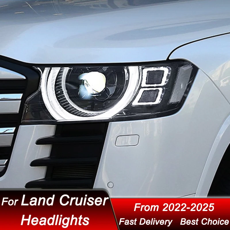 

Car Headlights For Toyota Land Cruiser LC300 2022-2025 Defender style Led Upgrade High Configure Projector Lens Accessories Kit