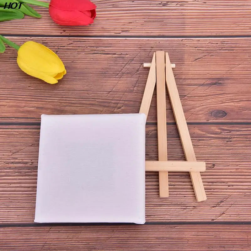 1 Set Mini Blank Canvas For Painting Acrylic Paint With Quality Easel Art Supplies For Painting Artist Stationery Kids Gifts