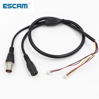 ESCAM CCTV Camera 5-core Video Cable With DC Input(2pin 2.0mm) + BNC output(3pin 1.25mm) For CCTV Camera