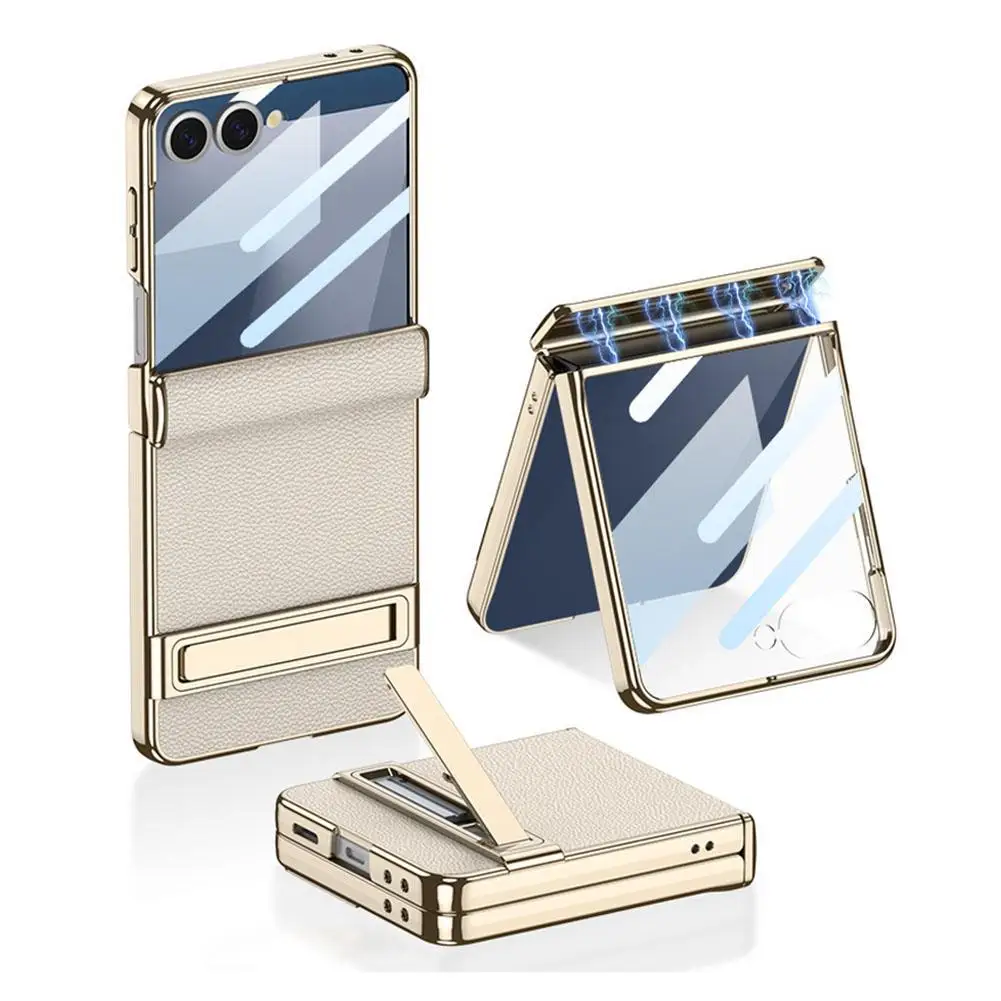 

Case For Samsung Galaxy Z Flip 7 Ultra Slim Shockproof Bumper Hard PC Cover With Mobile Phone Holder For Samsung Galaxy Flip Z 7