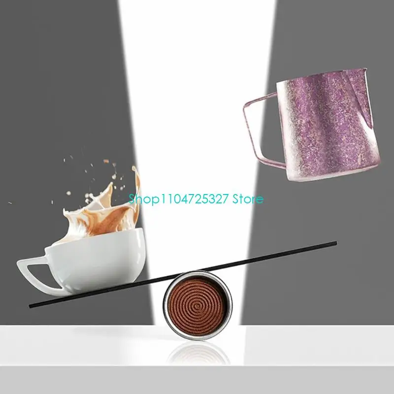 D8KF 600Ml Purer Titaniums Espresso Milk Pitcher Latte Art Frothing Pitcher with Comfortable Handle for Baristas