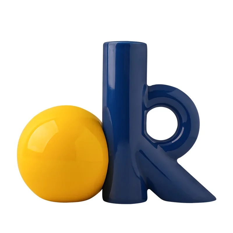 

Dopamine ceramic vase advanced sense ins wind high value hydroponic flower arrangement geometric ornament