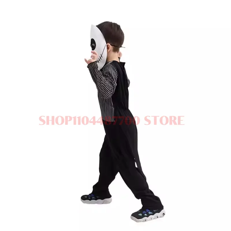Bear House AA Child The Nightmare Skellington أزياء تنكرية جاك قبل قناع كوس بدلة الهالوين الجديدة 2025 WKD001