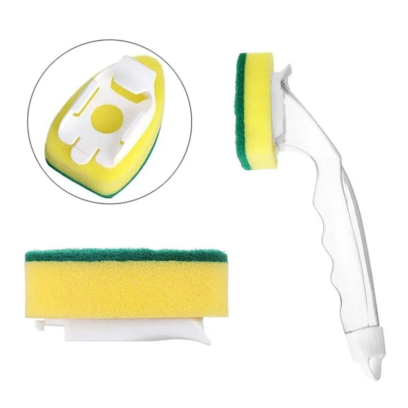 Two replacement head mounted sponges without handles scrubbing pads dishwashing sponges magic wipes