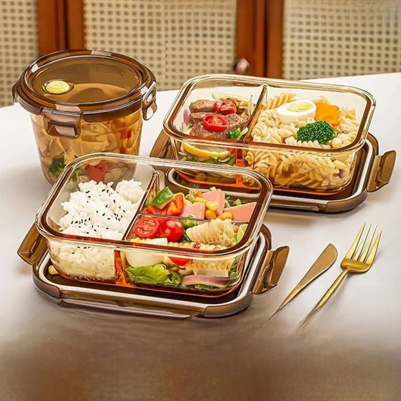 

Large Capaci Glass Food Storage Box for Kimchi Frie Fren Preservation Container Sealable Fruit Lunch Box Kitchen Org...
