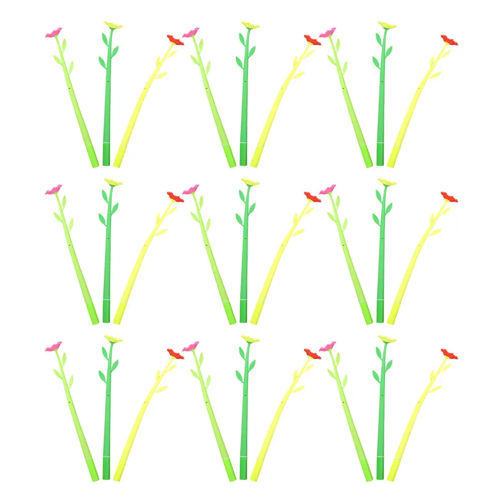 

50 Pcs Flower Neutral Pen Creative Cartoon Stationery Funny The Flowers Spring Graduation Presents Soft Rubber Office Supplies