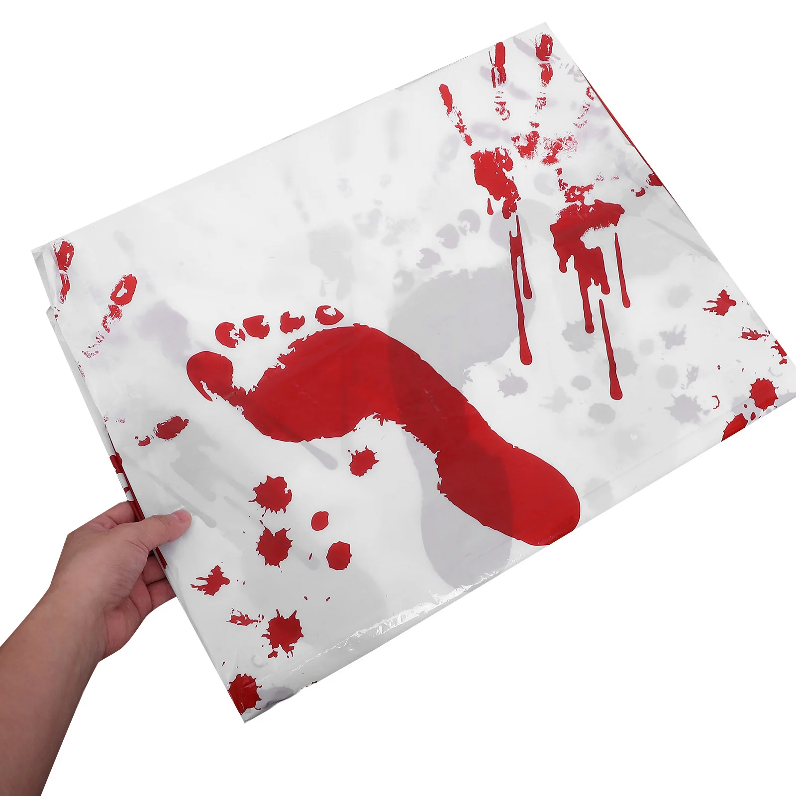 

2Pcs Halloween Tablecloth Bloody Handprint Plastic Cover 274x137cm 183x137cm Scary Party Decoration Blood Decorations