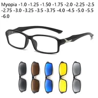 Gafas de sol cuadradas con Clip magnético para miopía, gafas polarizadas UV400 para hombre y mujer, gafas graduadas deportivas-1,0 ~-6,0, 2024