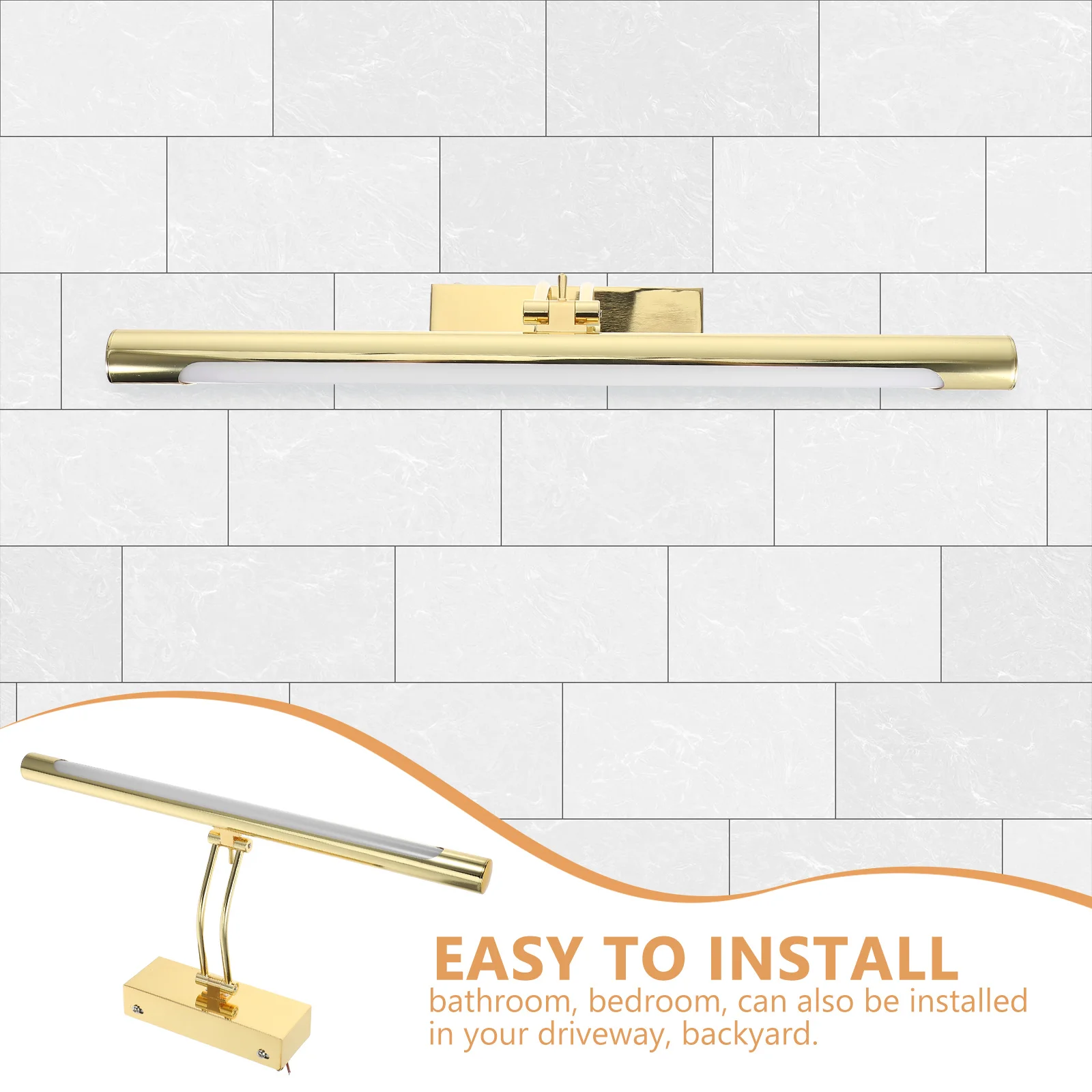 LED 미러 헤드라이트 9W 골든 40cm 벽 램프 현대 화장대 조명 메이크업 미러 조명 욕실 침실 벽 램프