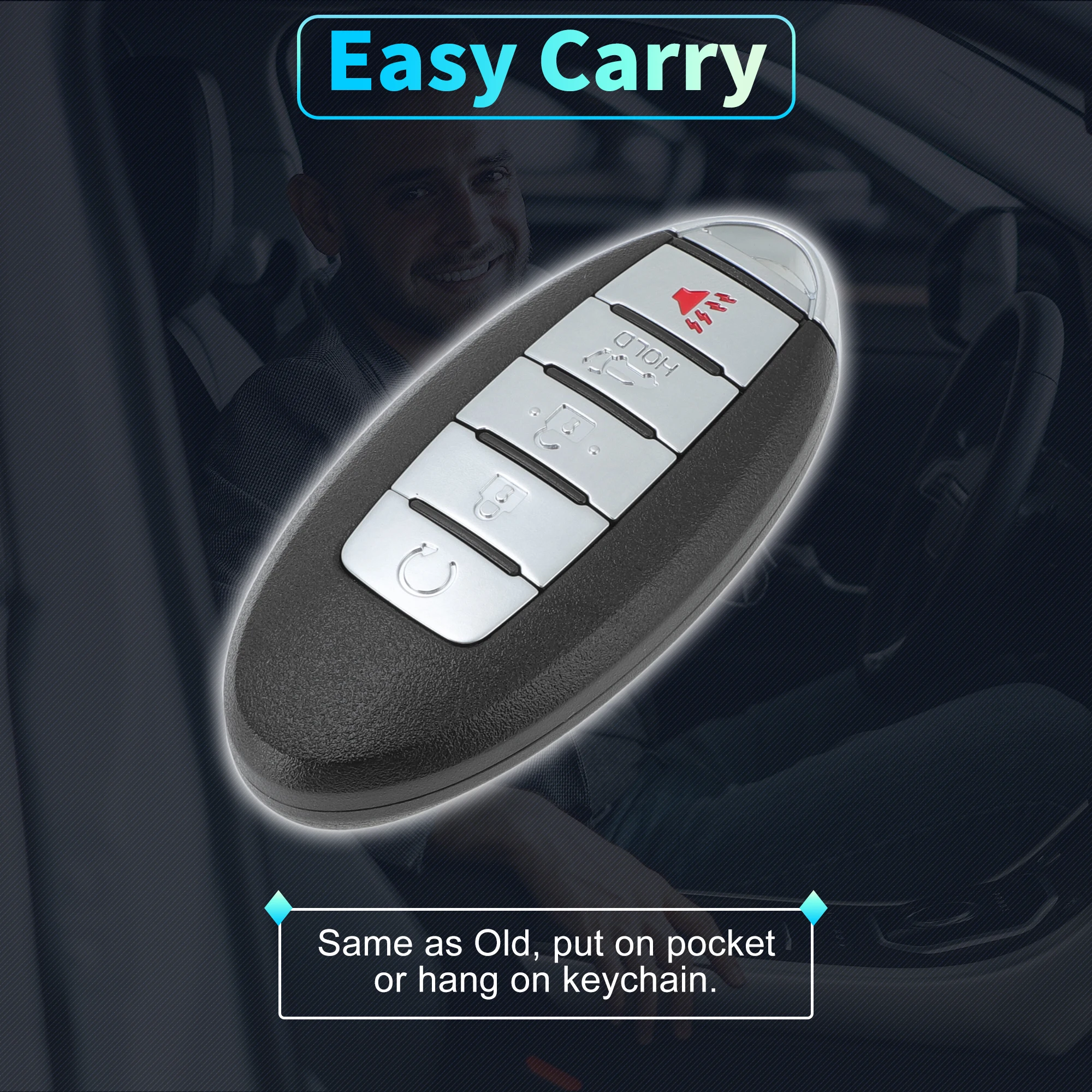 UXCELL CWTWB1G744 433 МГц дистанционный брелок для бесключевого доступа для Nissan Armada 17-20 4 кнопки