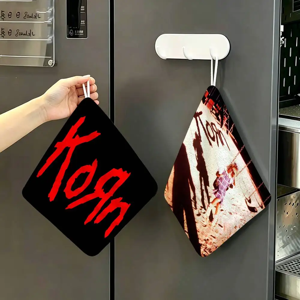 Rock K-Korn Household Hanging Towel, Polyester Cotton Hand Wiping Towel, Sturdy for Bathroom Bedroom