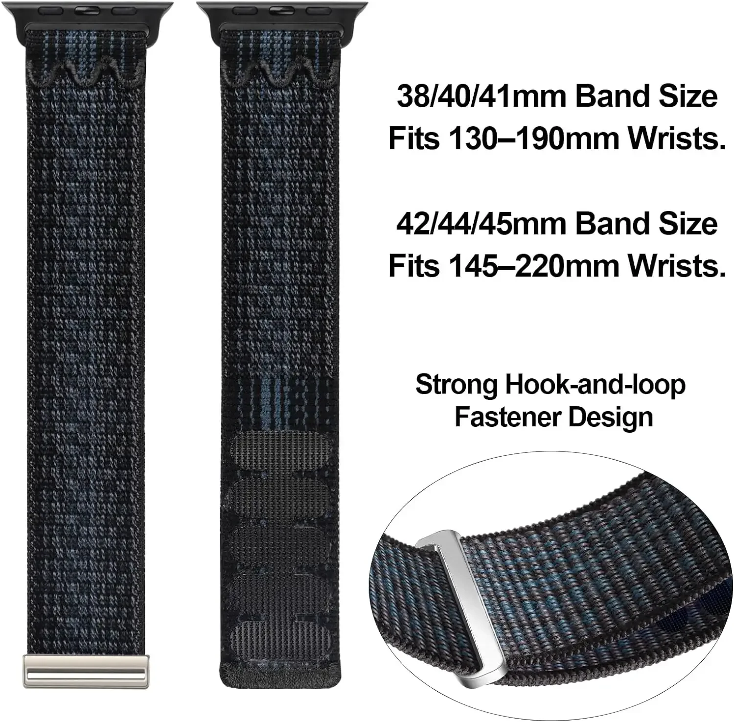 ห่วงไนลอนสําหรับ Apple Watch Bands 44 มม.45 มม.40 มม.41 มม.42 มม.สร้อยข้อมือ iWatch Series 9 8 7 6 SE 5 4 Ultra 2 49 มม.