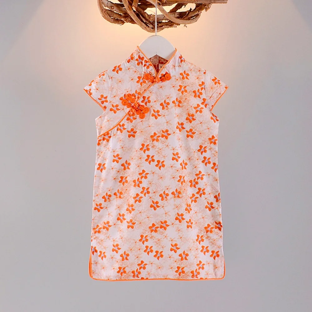 Cheongsam สไตล์จีน Qipao ชุดคอสเพลย์สาวชุดสไตล์ชาติพันธุ์ Streetwear เสื้อผ้าเด็กเสื้อผ้าเด็ก Vintage