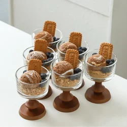 Franse Dessertkom, Houten Hoogbenige Glazen Puddingkom, Huiskeuken, Snacks, Mousse En Ijsbeker, 200Ml