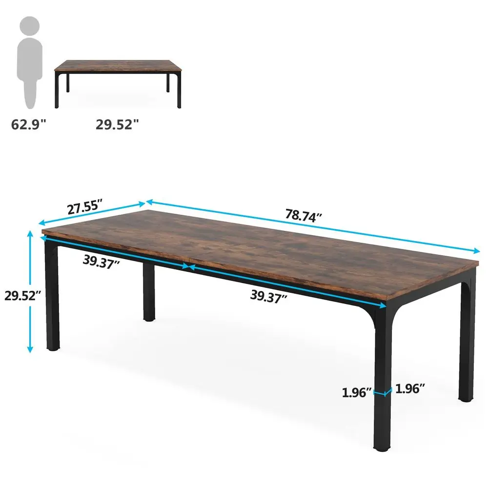 

6.5FT Conference Table, 78.7Inch Rectangle Meeting Seminar Table, Large Business Tables for 68 People Only Table