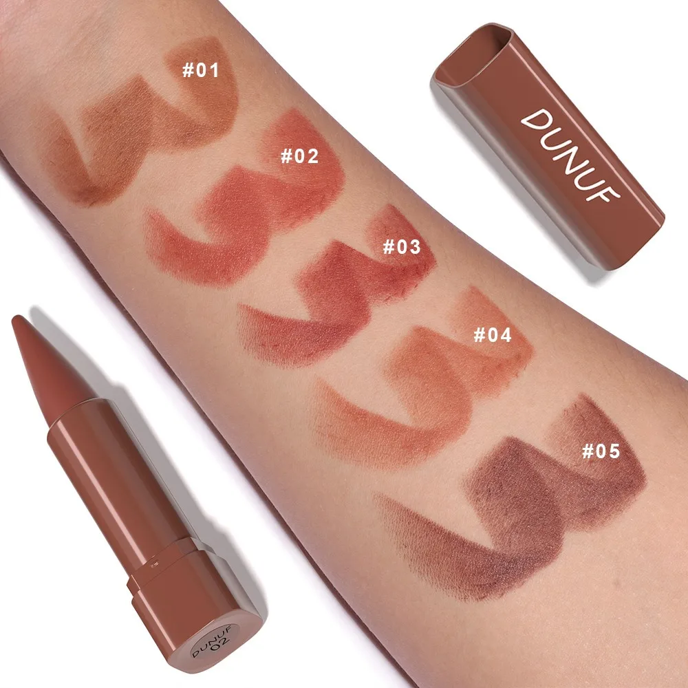 Penna per labbra sfumata opaca multicolore Rossetto opaco in velluto sexy duraturo Marrone nudo Contouring Tinta Lipliner Pastello Trucco labbra