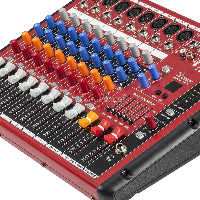 MiCWL SMR800-USB Wireless Bluetooth Mixer Karaoke Studio Stage Mixing Console Sound (  with USB 48V Monitor Recording 16DSP )