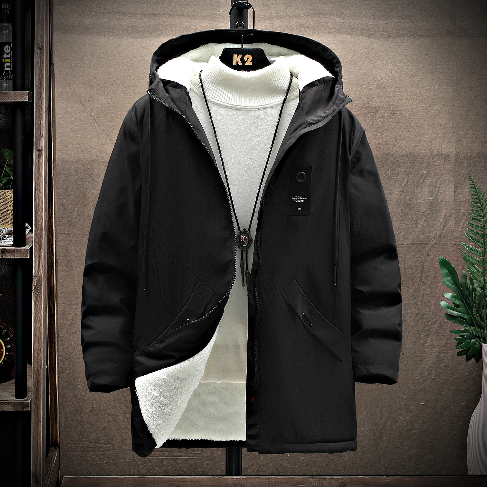 Men's Fashion Windbreaker Parka Male Jacket Streetwear Autumn Winter Coat Overcoat Windproof Casual Warm Hombre New Outdoors