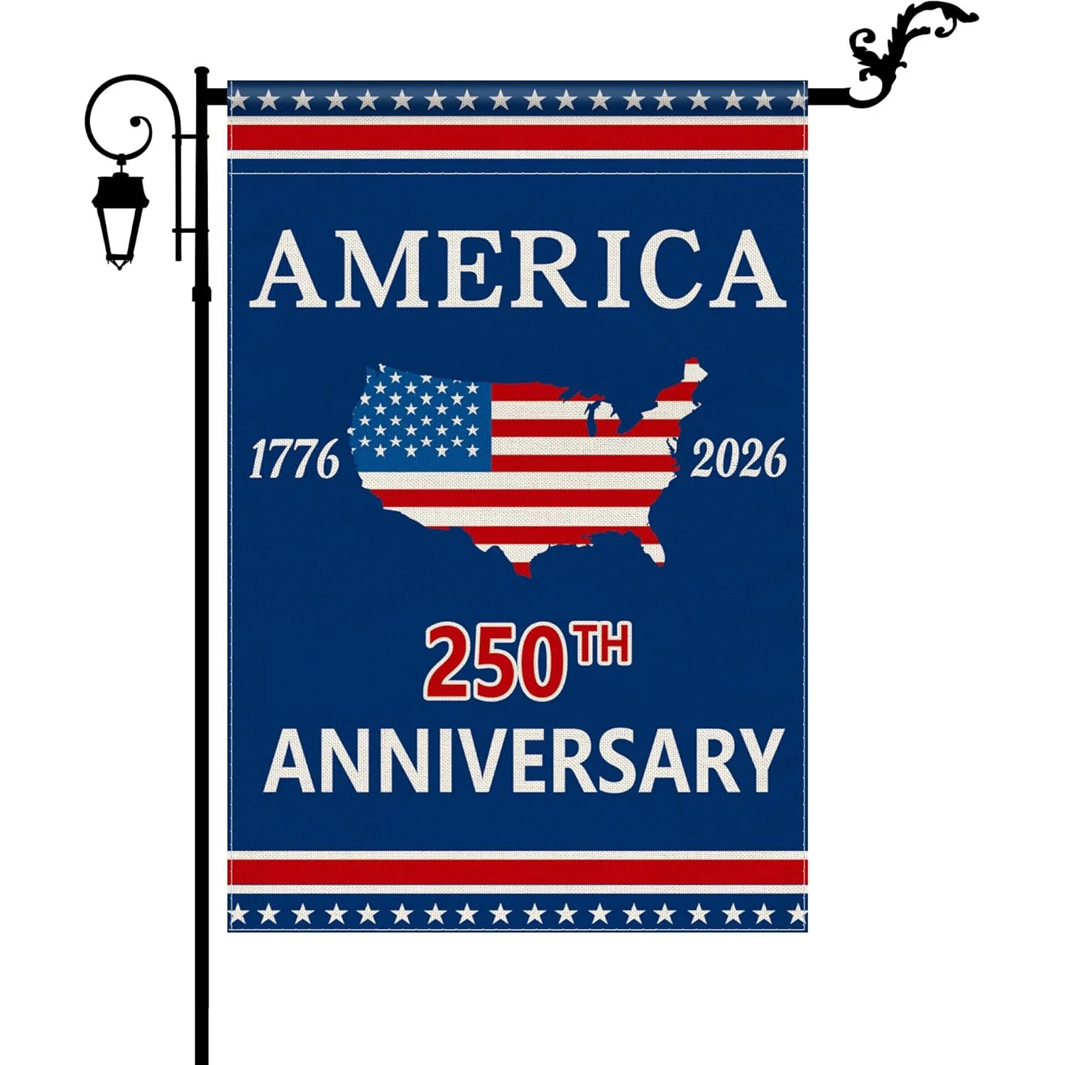 

Флаг ко 250-летию основания Америки – Двусторонний патриотический баннер 12x18 дюймов для двора ко Дню независимости 4 июля