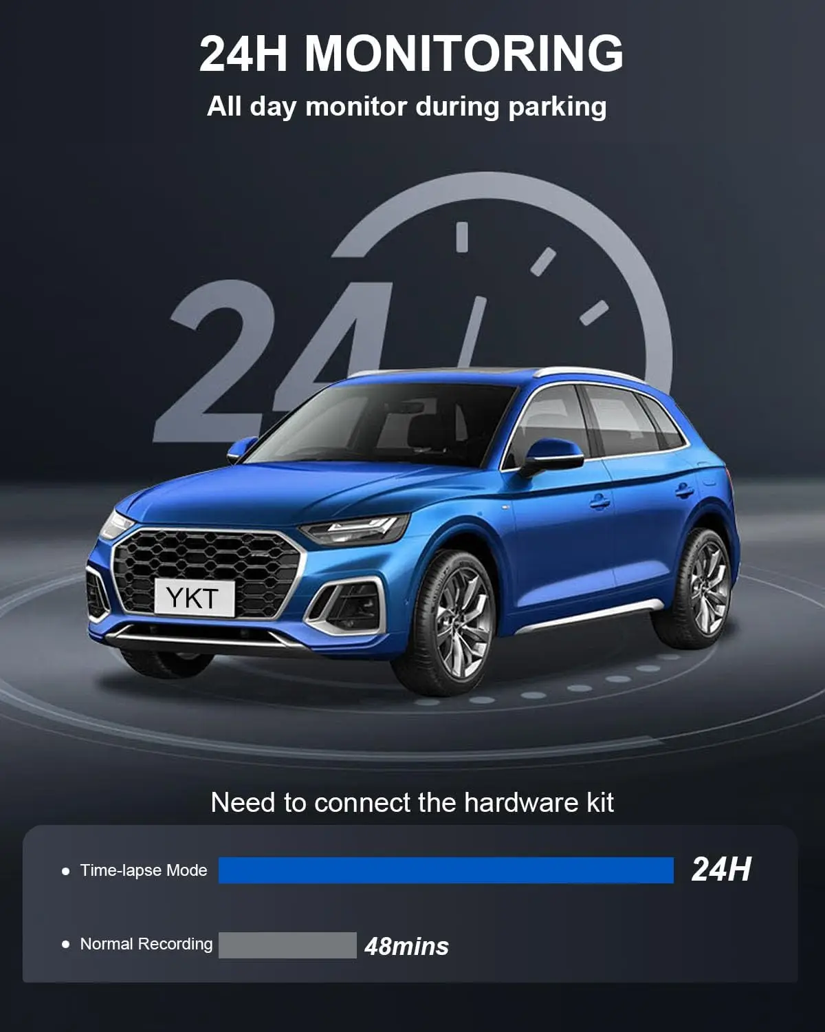 كاميرا مرآة 4K/2K، Starvis2 IMX678 كاميرا مرآة الرؤية الخلفية للسيارة مع بطاقة 64 جيجابايت مع مجموعة الأسلاك الصلبة للكاميرا #5