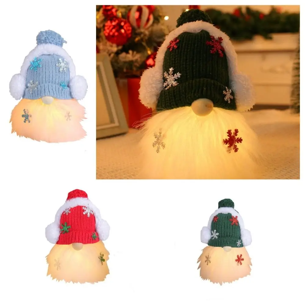 Sprite Elf Gnome Lights Music Knitted Hat Glowing Gnome Glowing Doll Luminous With Lights Christmas Dwarf Decoration New Year