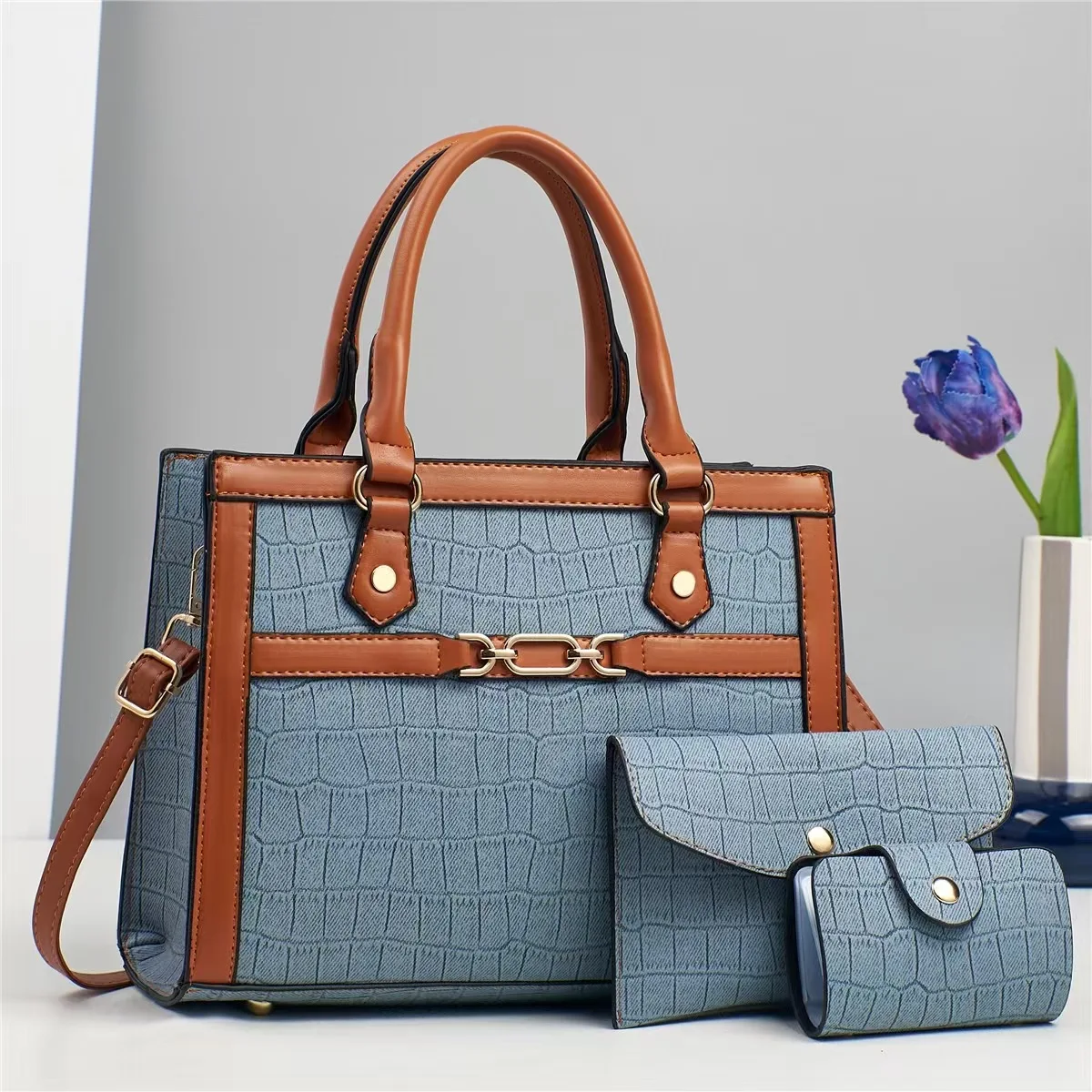 3pcs/set Women Totes with Wallets Large Capacity Handbags Fashion Trend Female Crossbody Shoulder Bags For Leisure Shopping