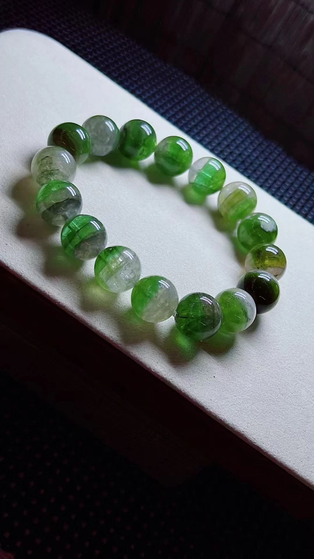 Natural Green Tourmaline Clear Beads Bracelet 13mm Green Tourmaline Women Men Jewelry AAAAAAA