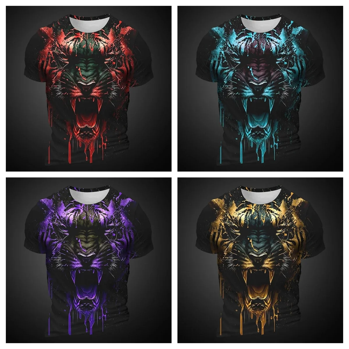 Tiger Pattern T-Shi…