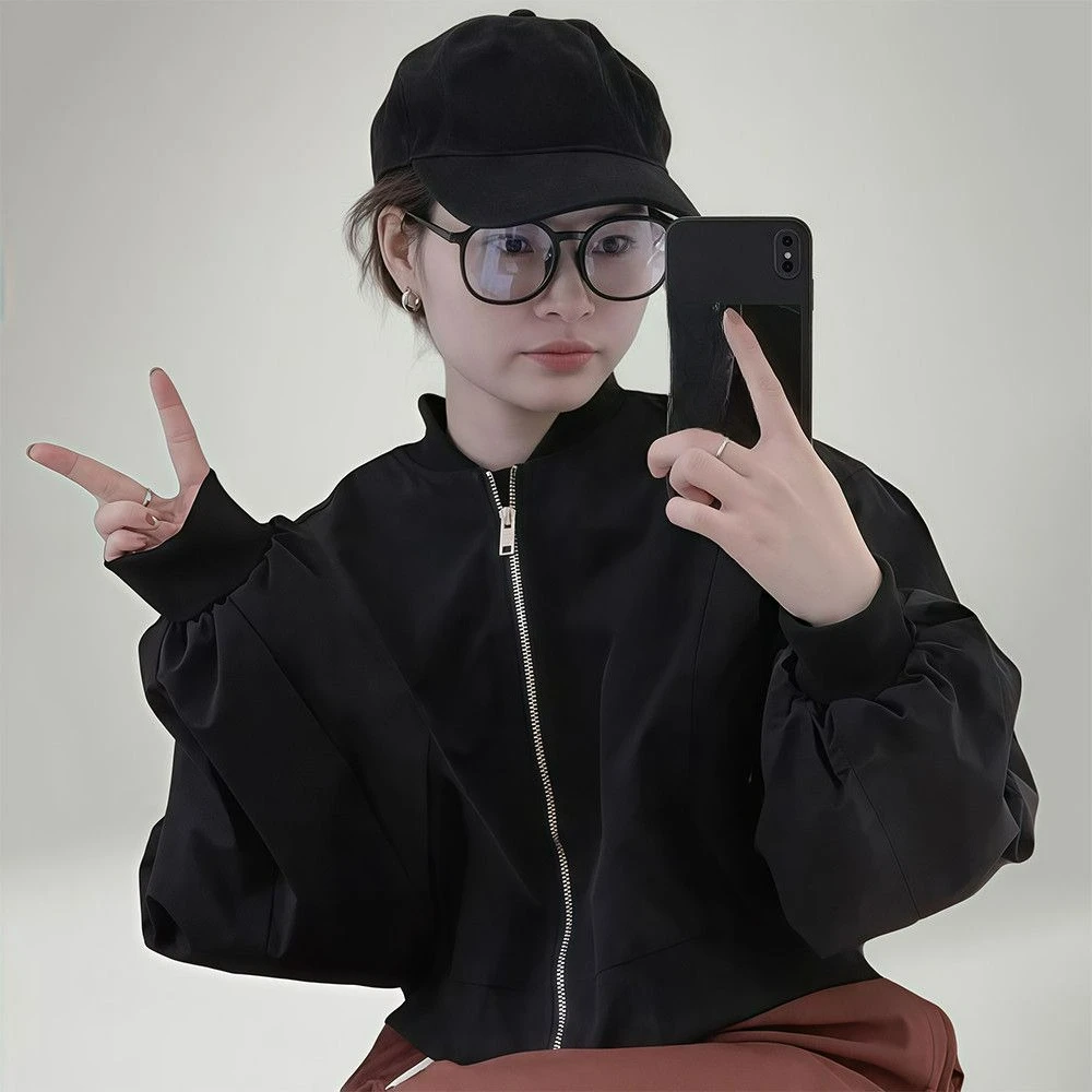 

Retro Baseball Jackets Women's 2025 Autumn New Causal Slimming Short Jacket Top