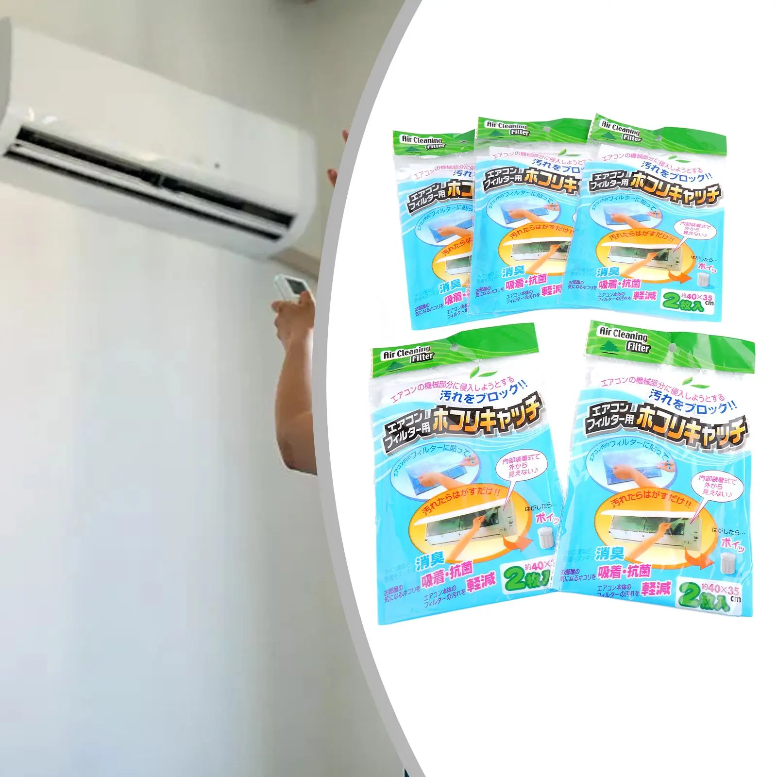 Filtro de salida de aire acondicionado antipolvo, red de malla, limpiador, purificación, hogar, CA, 10 piezas/5 bolsas