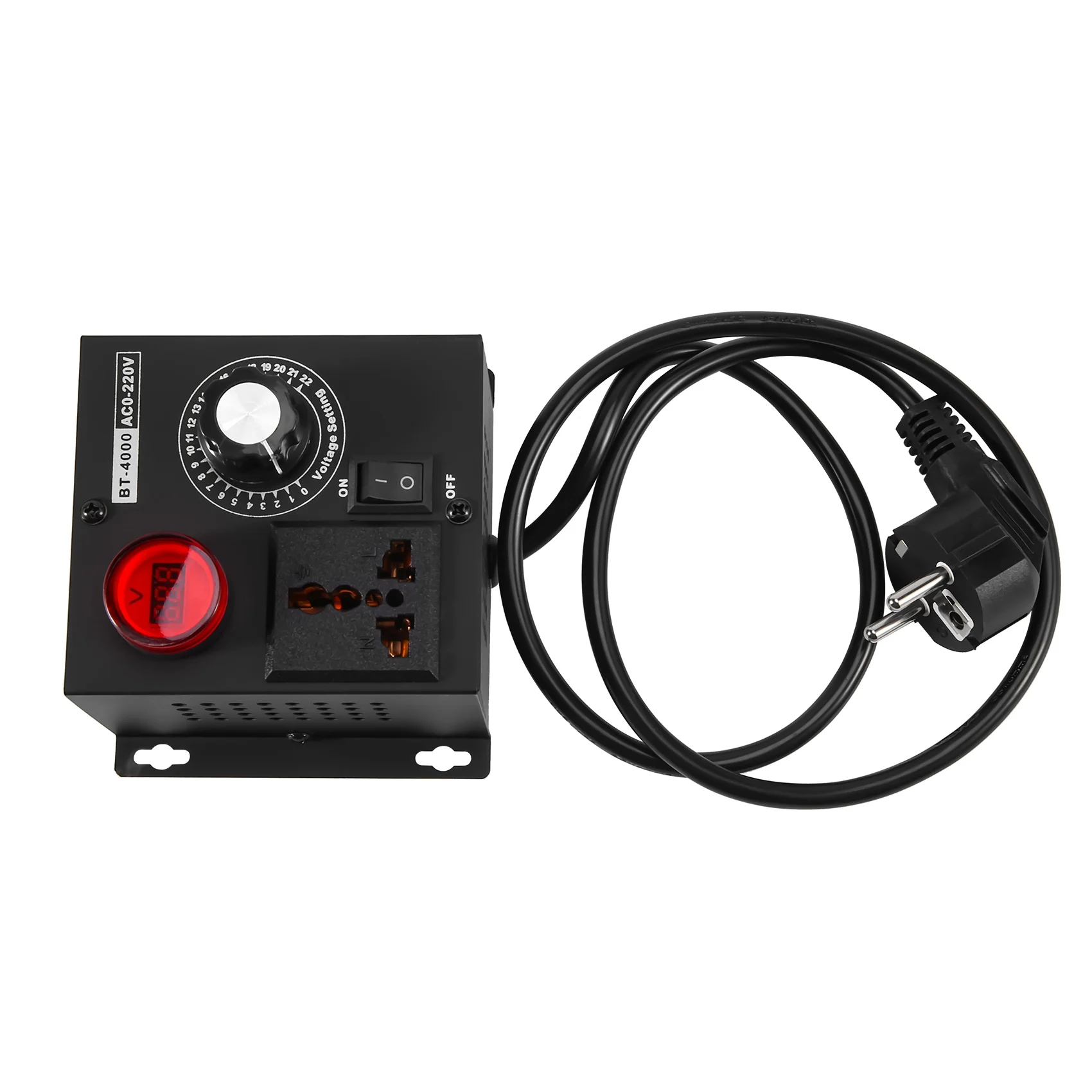 Ac220v 4000W Scr ตัวควบคุมแรงดันไฟฟ้าอิเล็กทรอนิกส์อุณหภูมิมอเตอร์พัดลมควบคุมความเร็ว Dimmer เครื่องมือไฟฟ้าปรับ,Eu Plug-BTF