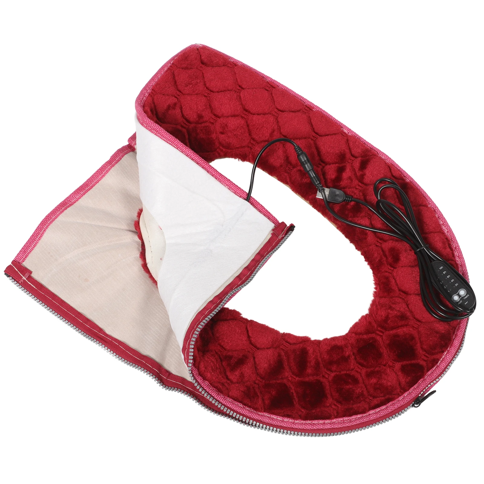 

Heated Toilet Seat Pad Washable Reusable Red Cover USB Rapid Heating Grid Design Constant Temp Home Bathroom Comfort