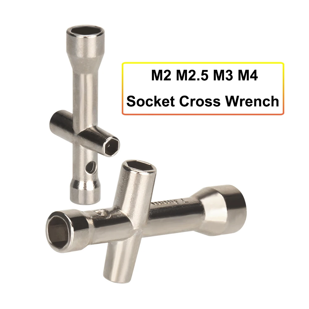 Socket Cross Wrench M2 M2.5 M3 M4 3D Printing Nozzles Wrench Screw Nut Hexagonal E3D Nozzle Spanner Repair Maintenance Tool