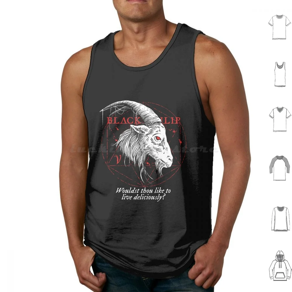 Black Phillip Tank Tops Print Cotton Black Phillip Horror Movie Gothic Goat The Witch Satanic Goat Horror Fan Live