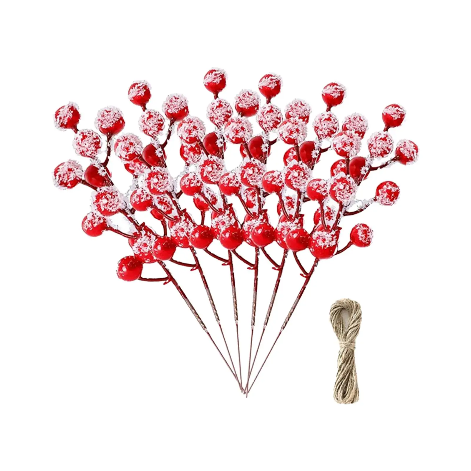6x Artificial Red Red Berries Christmas Decorations DIY Crafts Christmas Red Berries for Wedding Home Decor