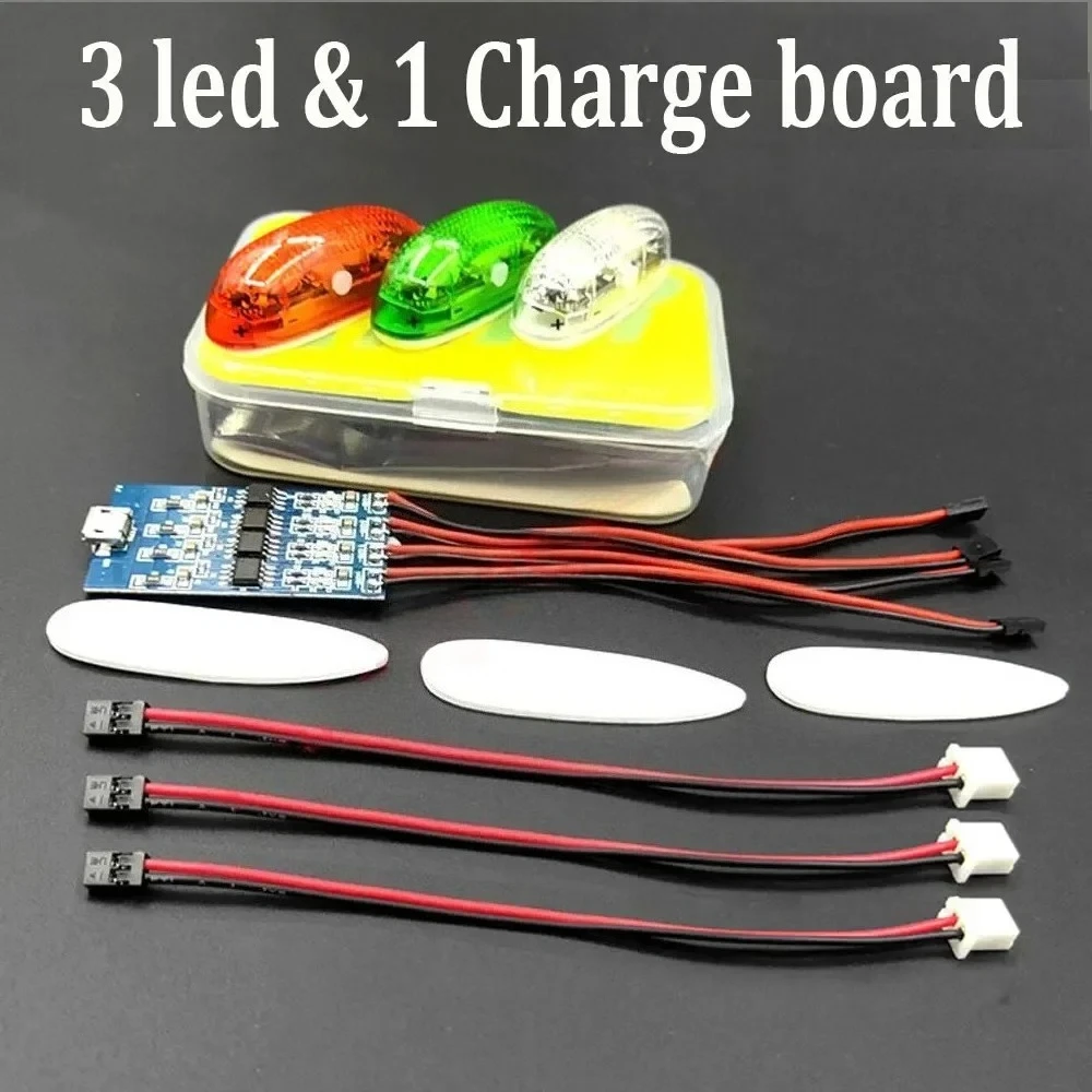 ZMR III Kabellose Navigationsbeleuchtung 1S Wiederaufladbar 4 Modi LED-Licht für RC-Flugzeuge Starrflügler FPV-Drohnen UAV