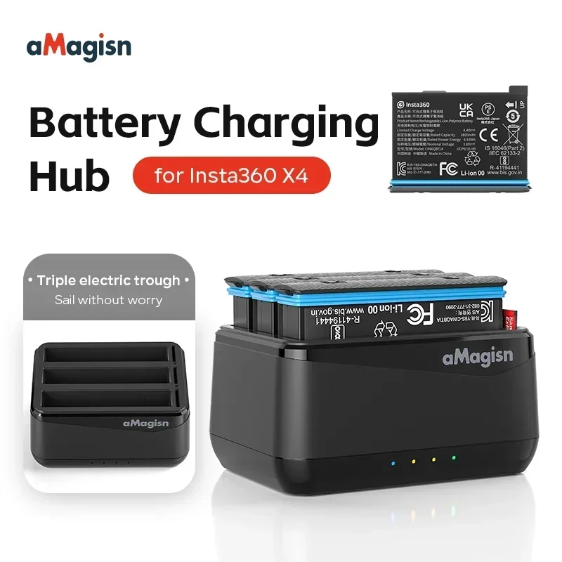 

Battery Charging Hub for Insta360 X4 Portable Battery Charger for X4 Action Camera Accessories