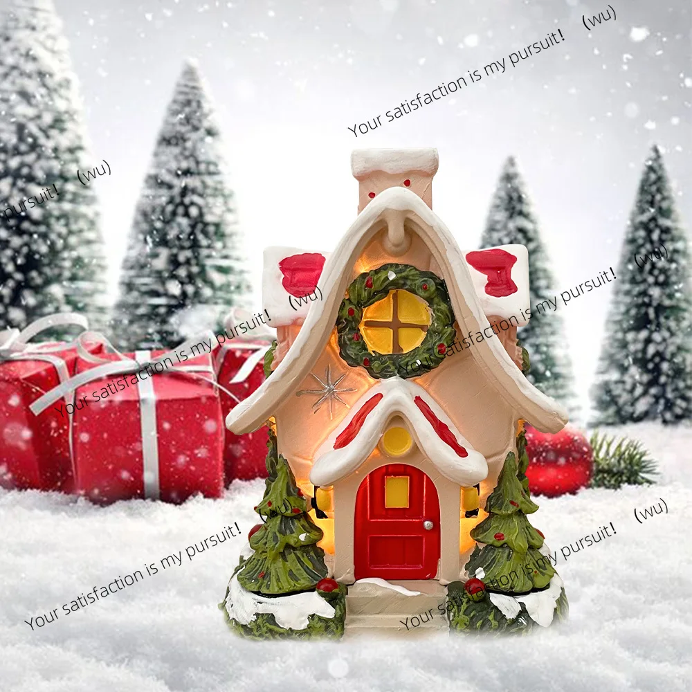 Christmas ornament ornament snow house aromatherapy stove home living room light luxury resin Christmas ornament