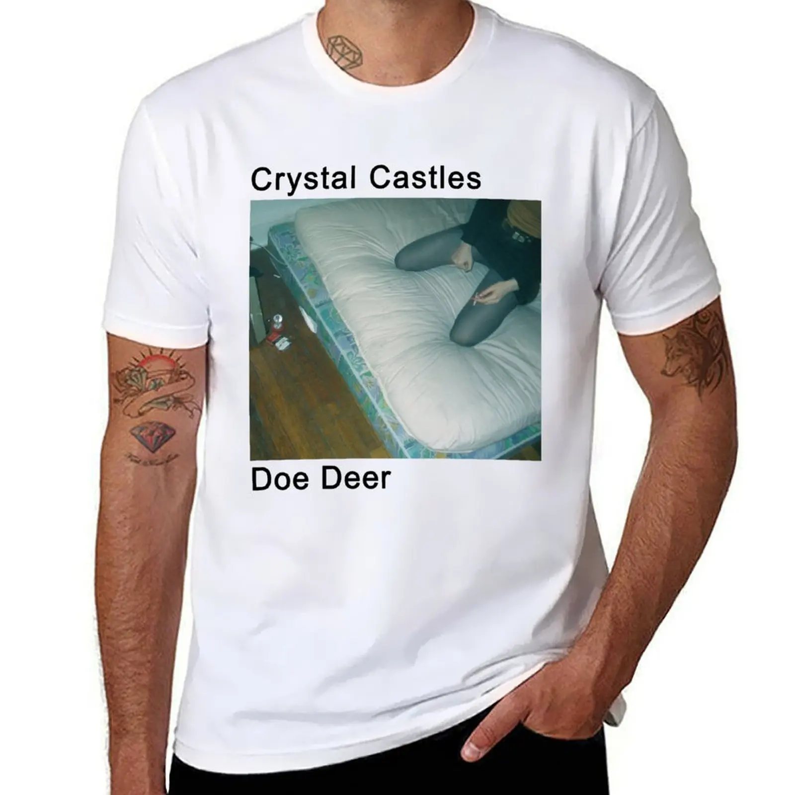 

Crystal Castles - Doe Deer, Vintage T-Shirt black cotton t-shirt plain for man package man t shirt summer T-shirt