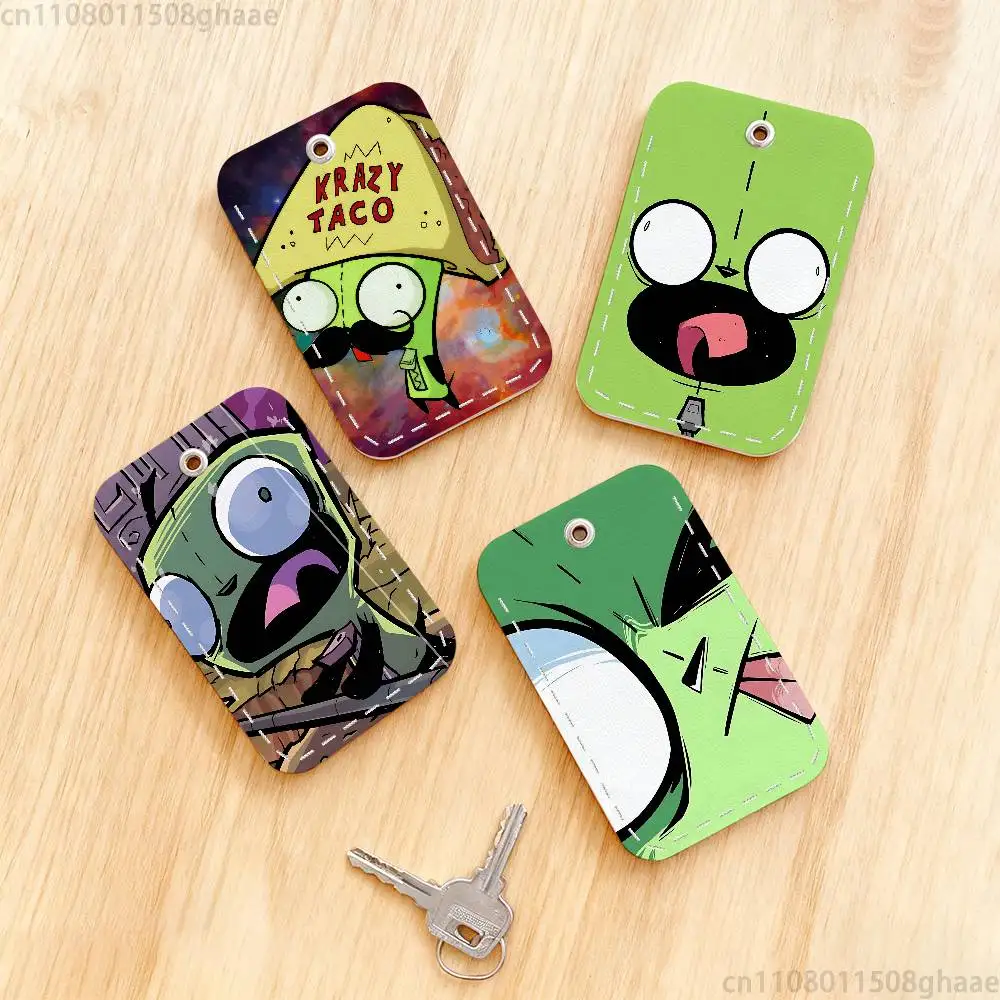 

Funny Anime I-Invader ZIM Keychain Card Holder, Badge Credit Card Holder, Student ID Card Holder