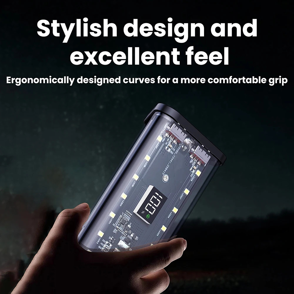 22,5 W DIY-batterijlader Case Transparant snel opladen Case 6-cel 18650 batterijhouder voor Power Banks Geen soldeerkit