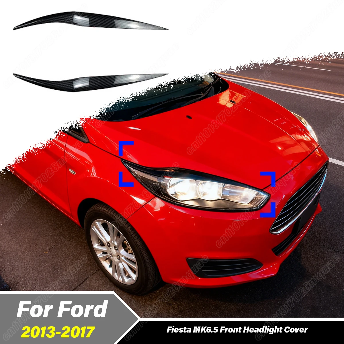 

Для Ford Fiesta MK6.5 2013 2014 2015 2016 2017, автомобильные передние фары, брови, полоса для фар, декоративные аксессуары, комплект