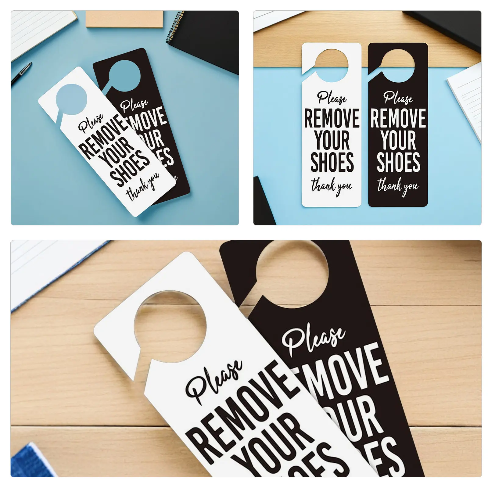 2 Pcs Please Take off Your Shoes and Hang Sign on The Door Handle Decorative Knob Signs Hanging for